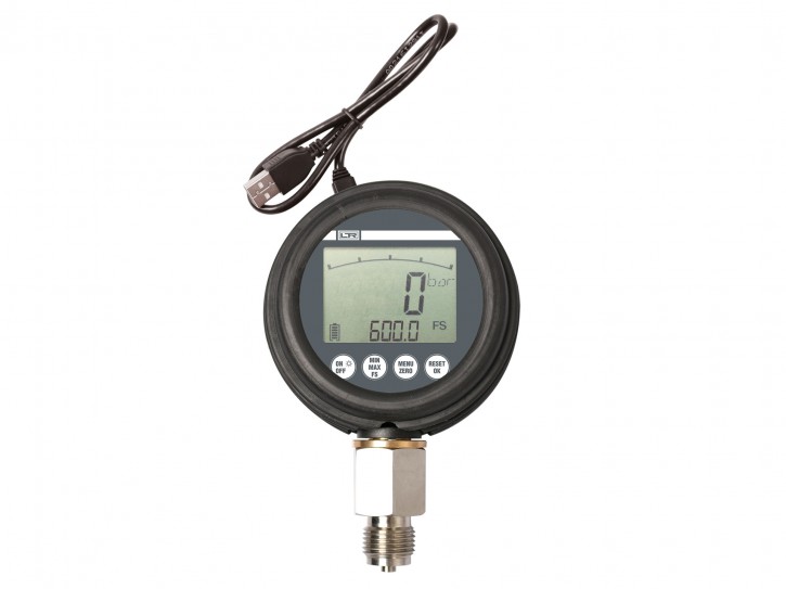 Hydraulic digital pressure gauge with data logger and battery 0...600 bar